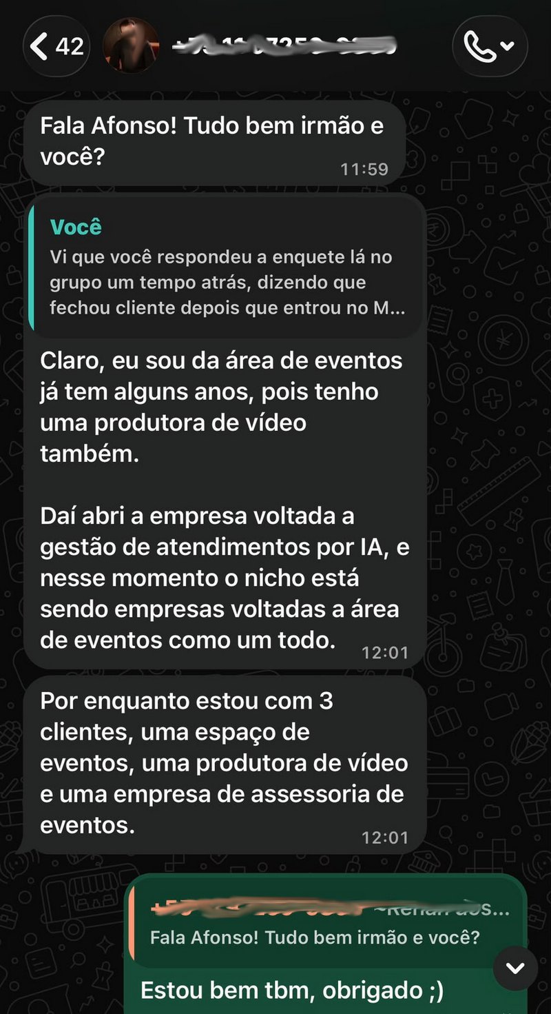 Conversa com aluno do Método ERA que fechou cliente