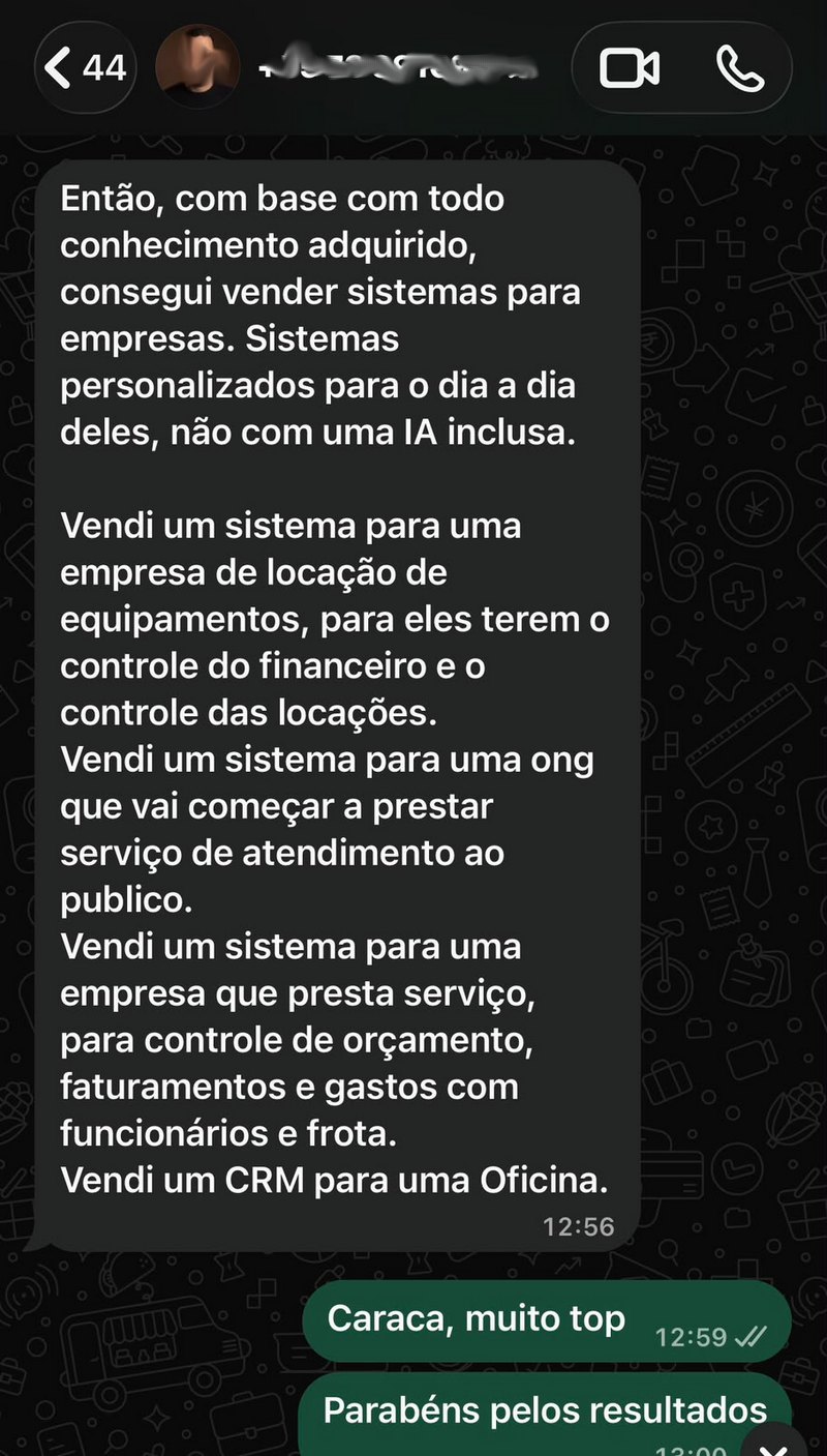 Conversa com aluno do Método ERA que fechou cliente