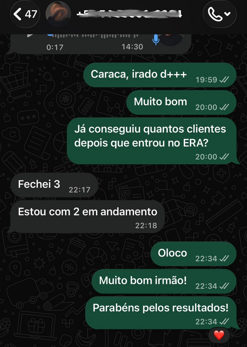 Conversa com aluno do Método ERA que fechou cliente